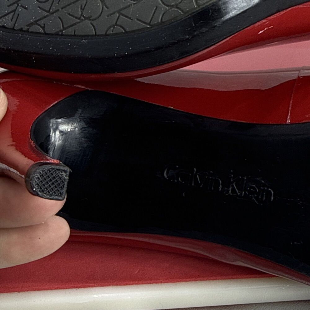(O)Calvin Klein Red Patent Leather Gayle Women's Pump,Sz 8 M - Picture 10 of 16